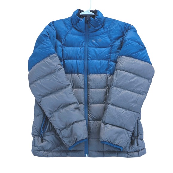 Oakley Goose Down Teal Gray Puffer Outdoor Winter Jacket Mens Size Medium